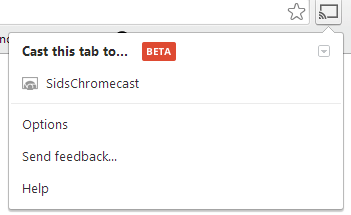 Cast button in Google Chrome